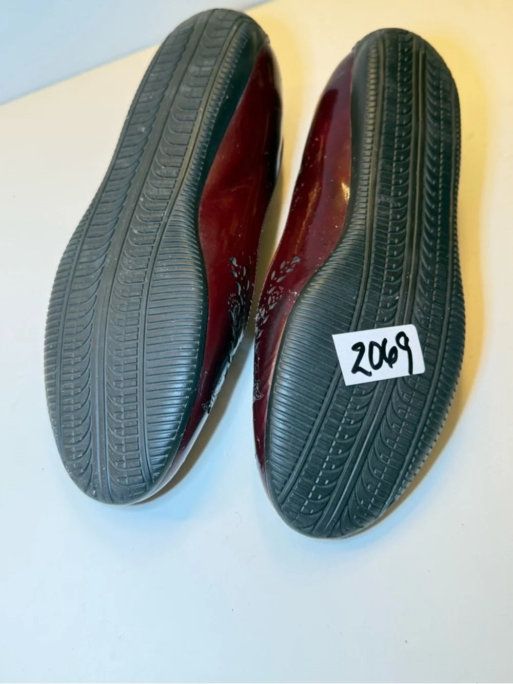 Melissa Burgundy Laser-Cut Ballet Flats Sz 7.5